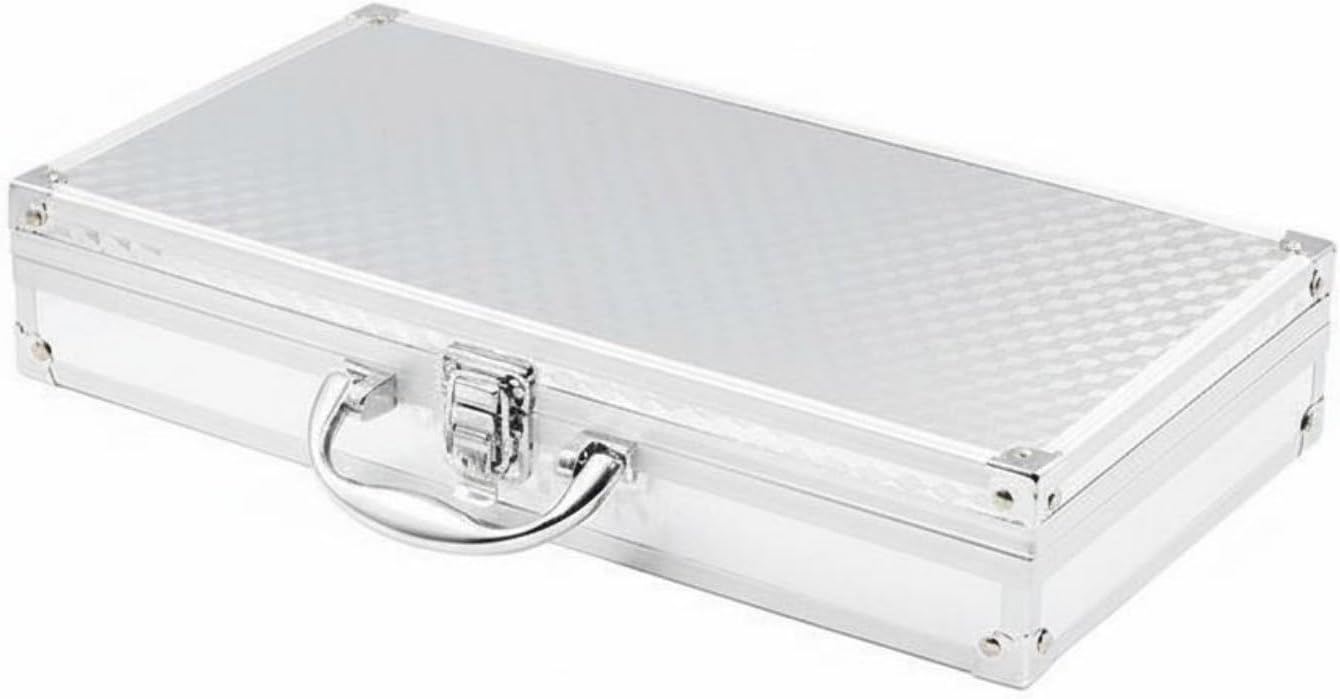 Boîte à Outils en Aluminium Mallette de Rangement Coffret Valise avec Poignée Solide Fermeture Sécurisée Métalliques Adaptée à Déplacement Bureau, 31x22x8cm