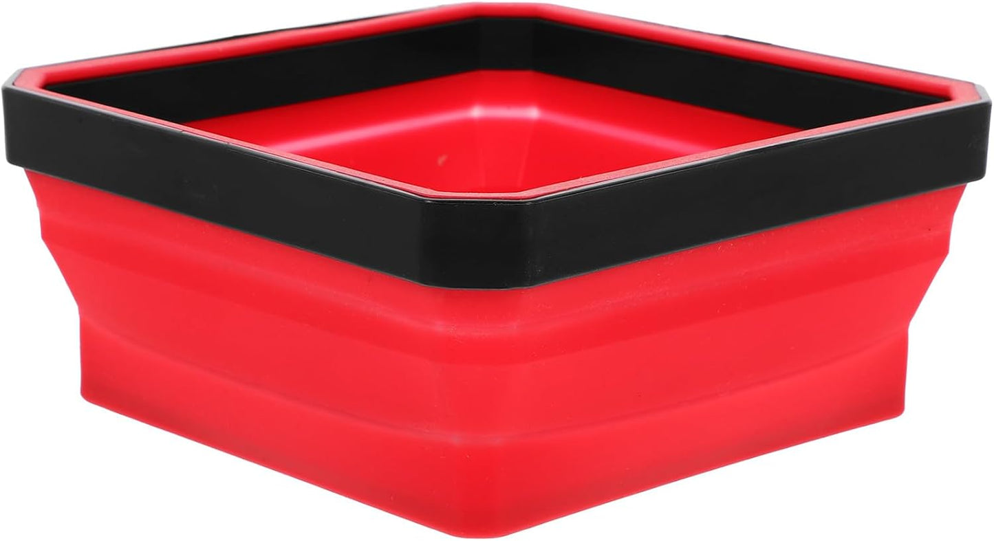 Healeved Bol Magnétique Pliable en Silicone Rouge Plateau Multifonction Portable Aimant Puissant pour Rangement D'outils et Petites Pièces