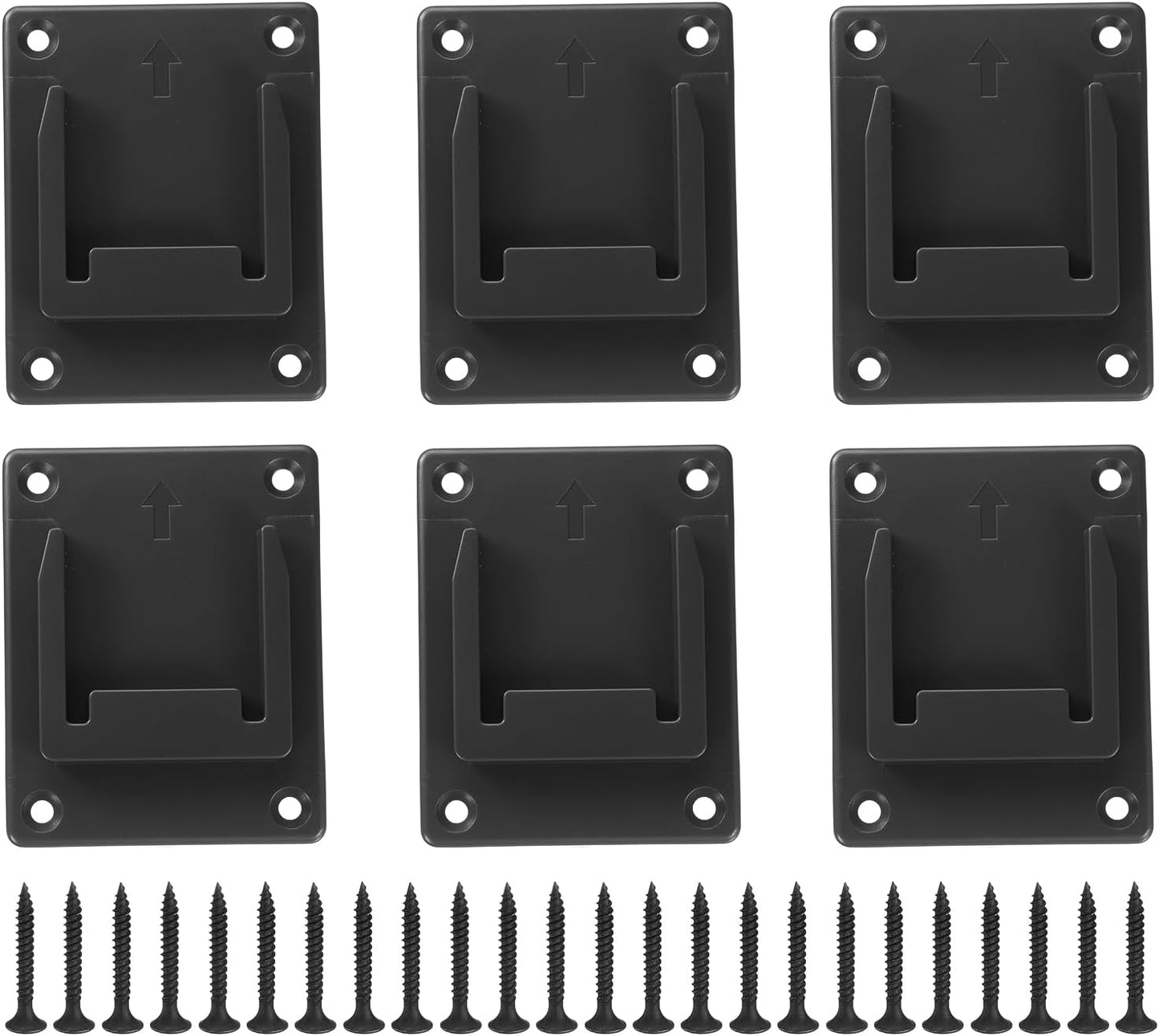 Lot de 6 supports muraux pour batteries 14.4/18 V - Noir