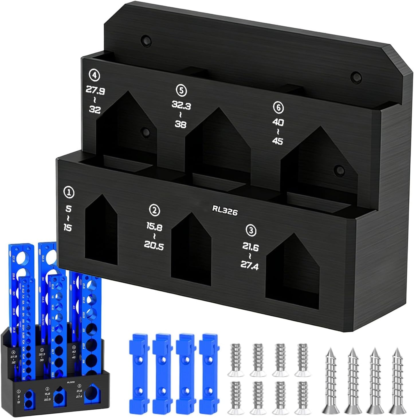 Râtelier de rangement pour outils,Porte-objets Mural à 6 Compartiments - Range-Serre-joints d'Atelier,pour garage atelier abri maison