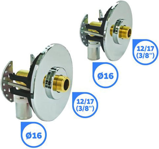 SOMATHERM FOR YOU, Kit de fixation robinet sous-lavabo multicouche Ø16 - Raccords à sertir M12/17 - Installation rapide et facile - Compatible plaque de plâtre 9,5 à 25mm - Étanchéité garantie