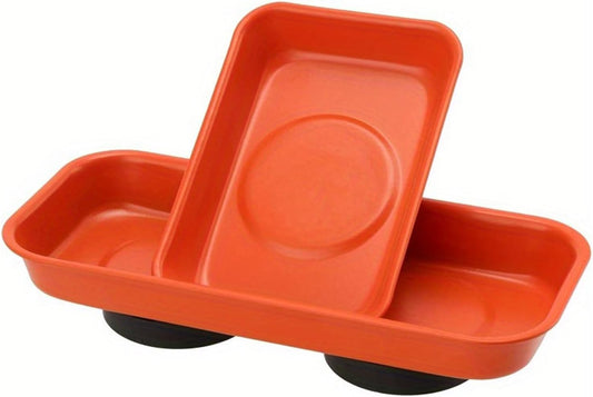 Lot de 2 plateaux de rangement en acier inoxydable pour vis, écrous, boulons, réparation automobile, garage, atelier