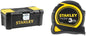 Stanley Stst1-75515 Boîte À Outils Avec Plateau Porte-Outils Amovible - 2 Organiseurs & Mesure 3 m x 13 mm Bi-Matière Tylon - Métre à Ruban Léger, Compact et Ergonomique