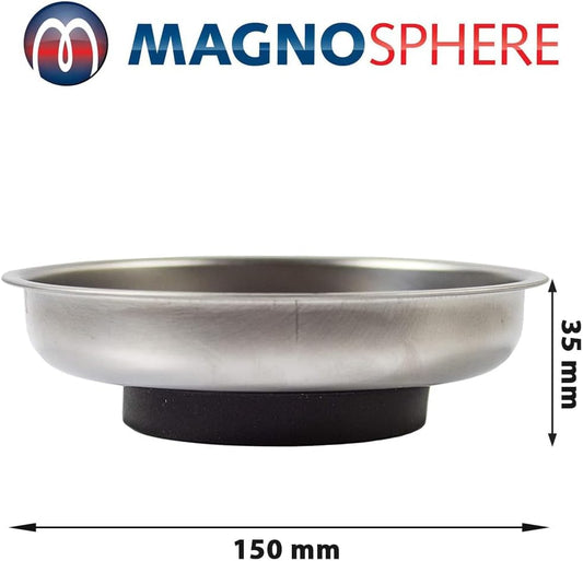 Plateau rond magnétique pour clous, vis, embouts Ø 150 mm en acier Inoxydable
