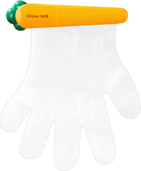 Glove Holder Wall Mount, Carrot Shape Clip, Space-Saving Design, Multifunctional Organizer, Home Storage Hook, Ideal for Kitchen and Refrigerator Doors, 7.87x0.98 Inch