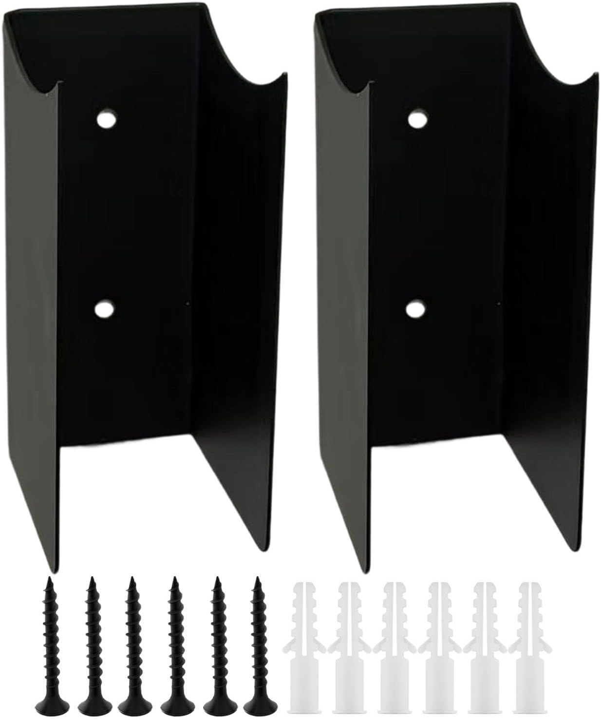 Broom Holder Wall Mount, 2 Piece Steel Tool Organizer, 12x7x5cm antidérapant Grip with Industrial Style, Heavy Duty Steel with Durable Build, Garage Organization for Workshop Shed
