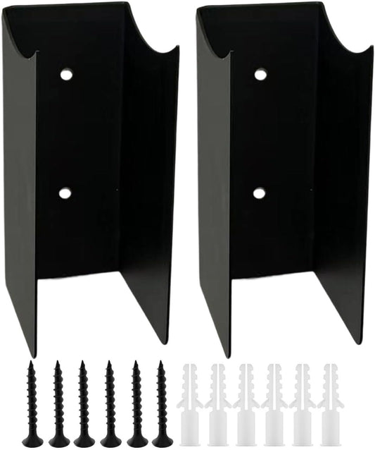 Broom Holder Wall Mount, 2 Piece Steel Tool Organizer, 12x7x5cm antidérapant Grip with Industrial Style, Heavy Duty Steel with Durable Build, Garage Organization for Workshop Shed