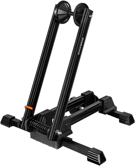 ROCKBROS Support de Velo Sol Râtelier pour 1 VTT Vélo Route Support de Rangement Roue Pliable en Aluminium Porte Vélo pour Roue Fixé Stable 24'' 26'' 27,5'' 700C Noir