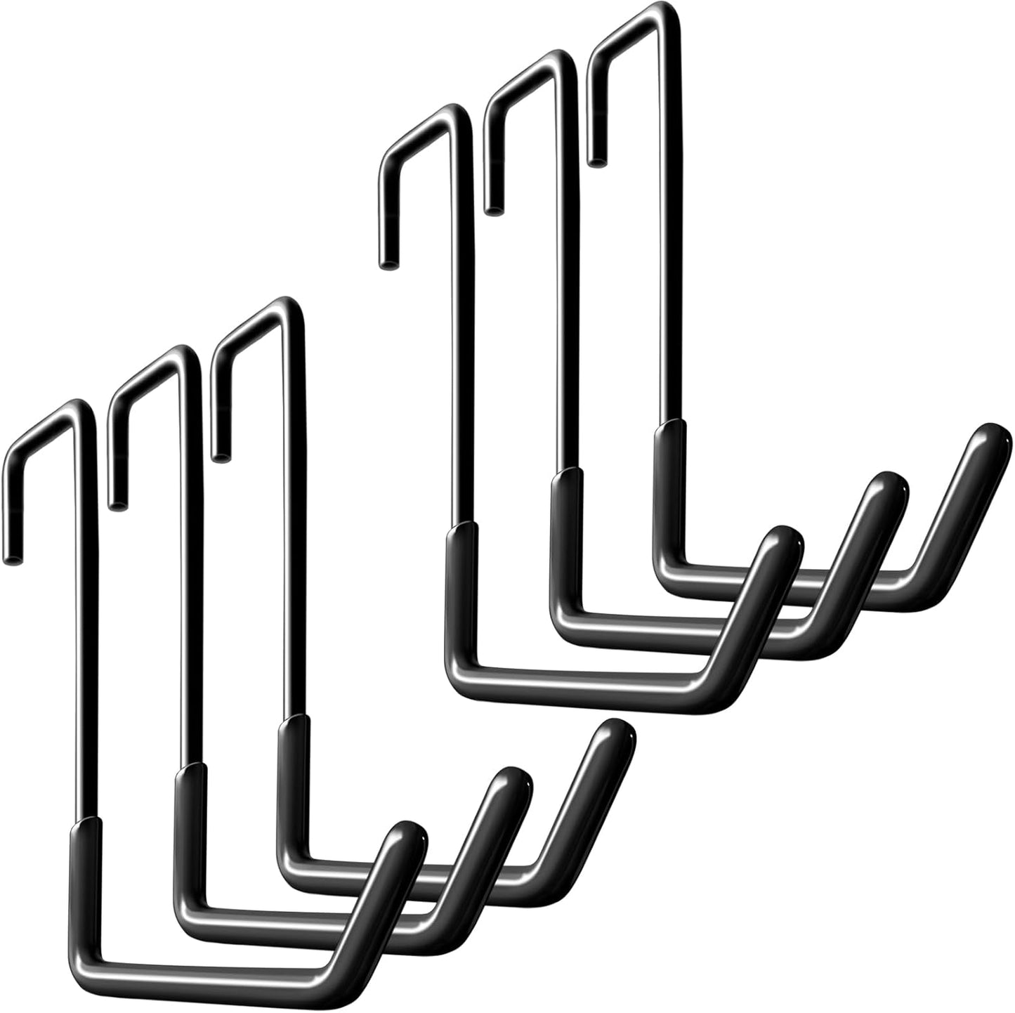 HUPBIPY Lot de 6 grands crochets de suspension en S pour garage, vélo, échelle, vélo, cordes et autres équipements (noir)
