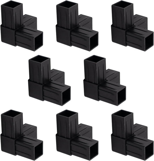 Lot de 8 raccords de tubes carrés à quatre voies pour étagère de rangement, organiseurs de placard, cadre de jardin, connecteurs de clôture de jardin