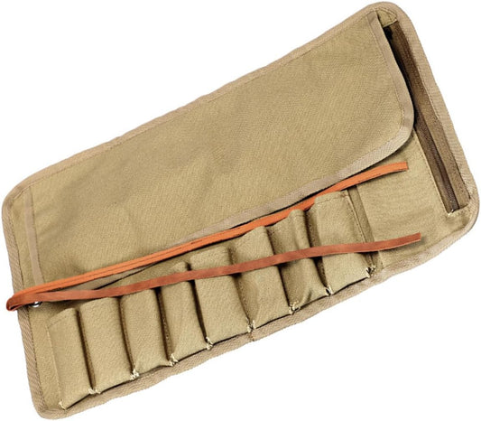 Porte-outils professionnel enroulable avec fentes séparées et fermeture sécurisée pour mécaniciens et artisans