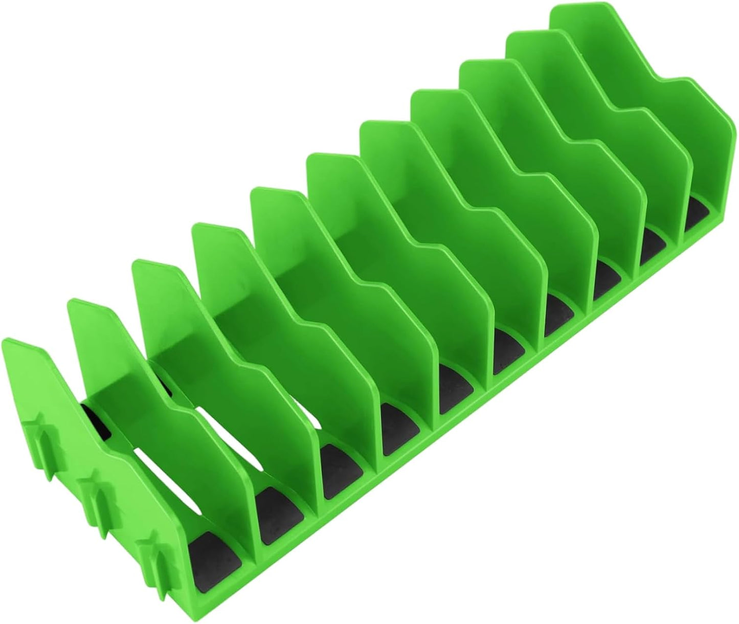 Lot de 2 organiseurs de pinces à 10 emplacements avec base en caoutchouc antidérapant, boîte à outils en plastique extensible, organisateur tiroir pour tiroirs 7, 6 cm hauteur, rangement