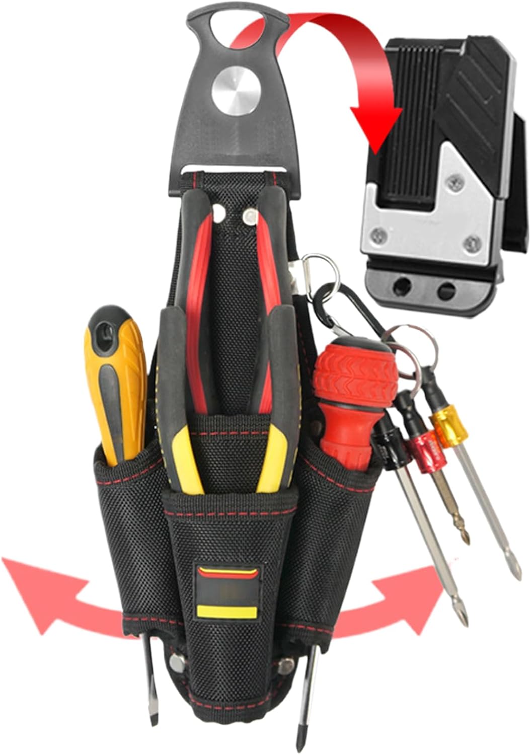 Sacoche d'électricien | Grand Organiseur de Rangement Multifonction,Sacs porte-outils à porter à la ceinture | pour artisan couvreur menuisier bricoleur