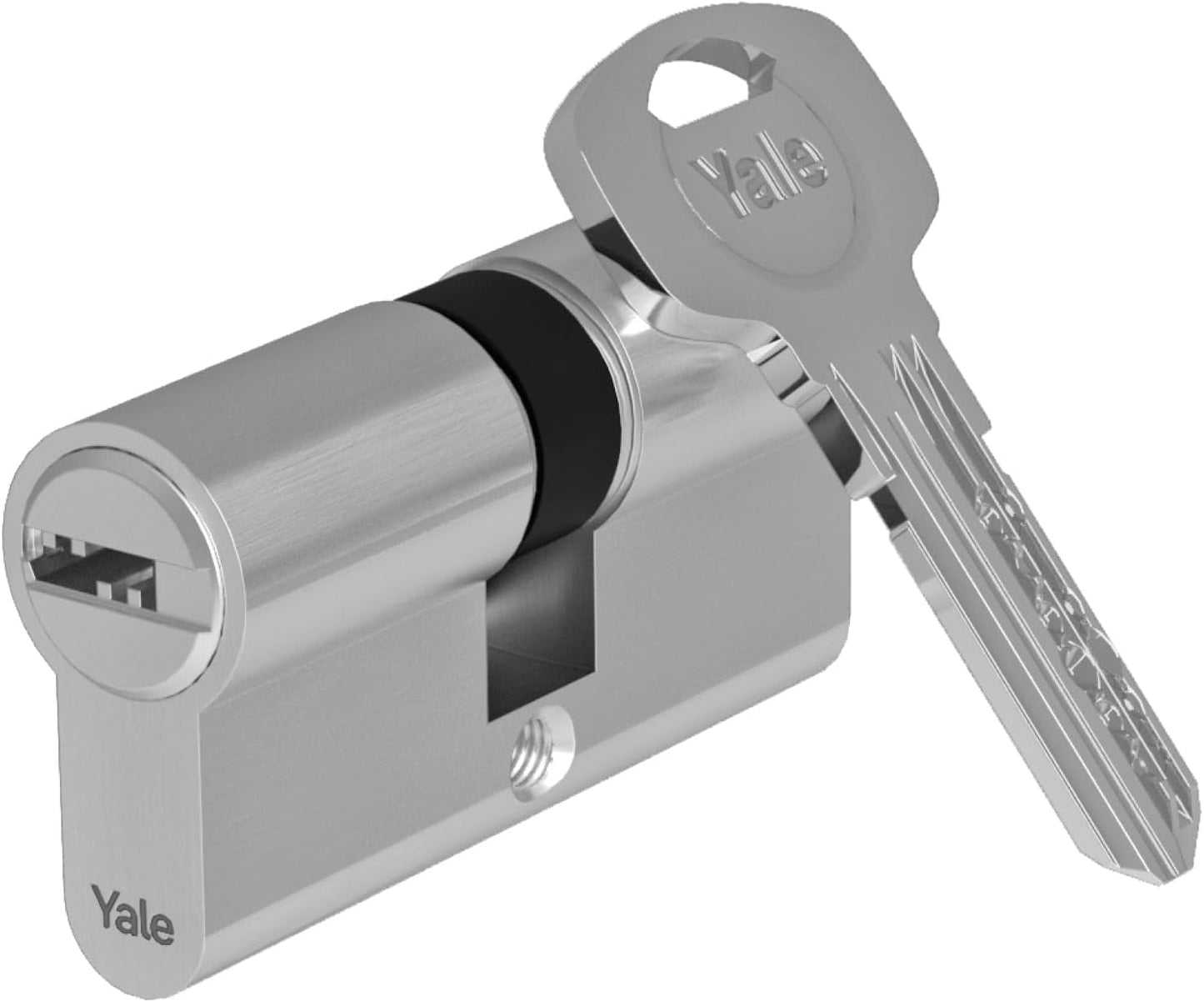 Yale Cylindre de Serrure Débrayable 30x40 mm, 6 Goupilles - Porte Extérieure, Porte Intérieure, Porte d'Entrée - YC1000+ - 4 Clés réversibles, nickelé