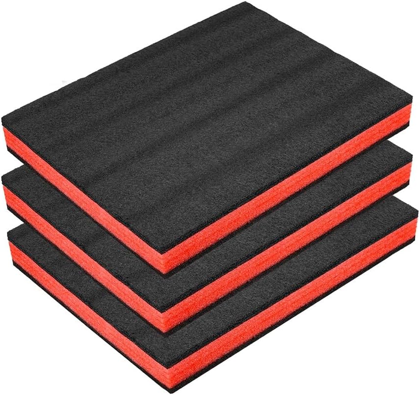 3 Mousses polyuréthane découpables pour boîte à outils, organisateur sur mesure