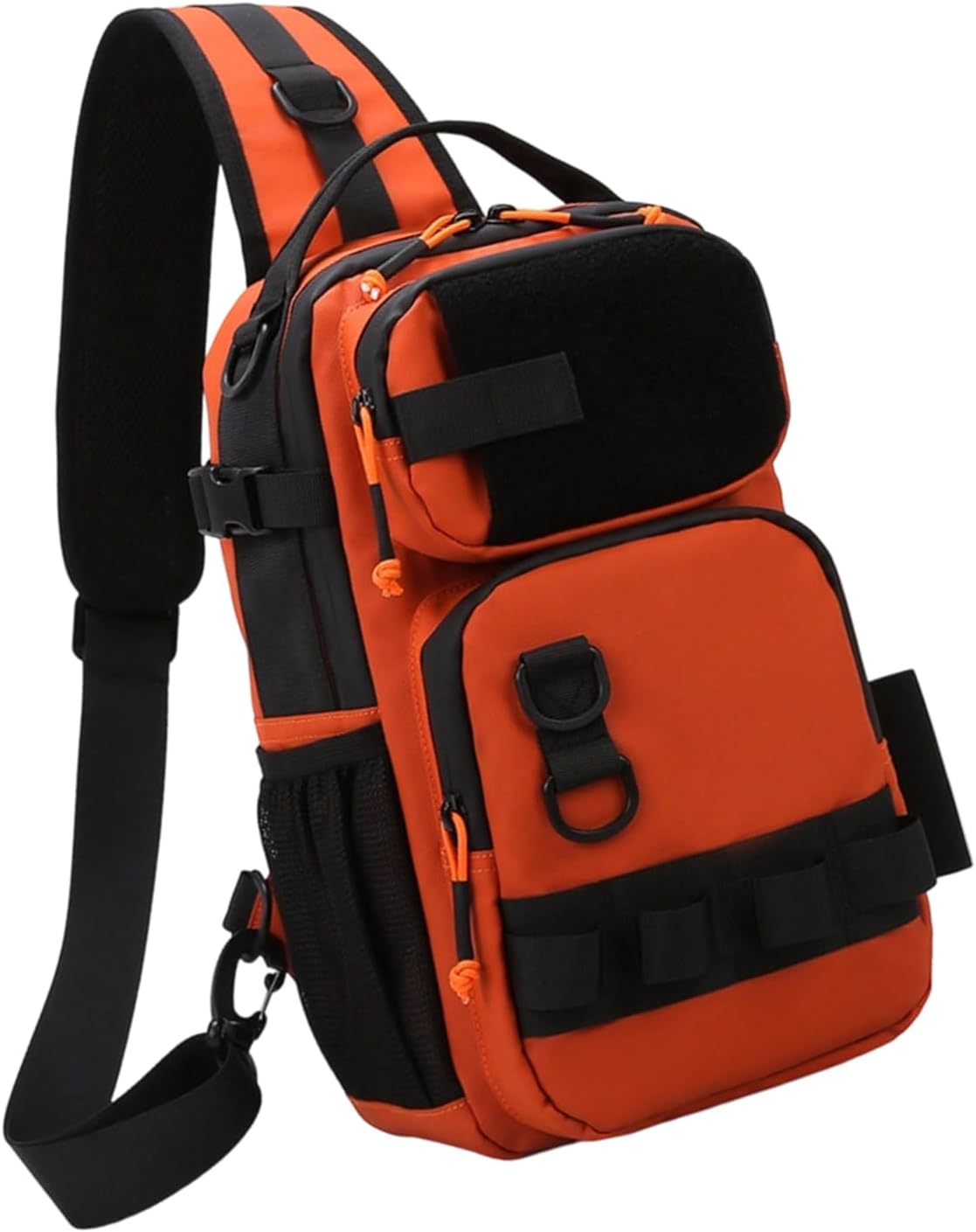Étui de transport compact en polyester avec anneaux de rangement principaux et poches à rabat pour tournevis, porte-outils de construction