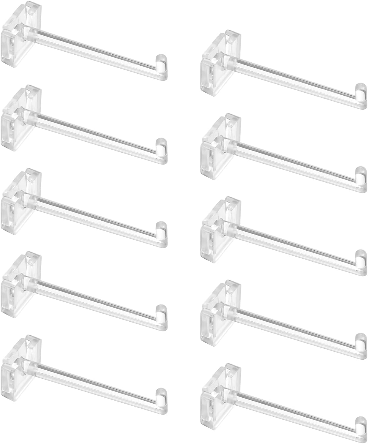 sourcing map Lot de 10 mini crochets transparents en acrylique de 5,7 cm pour étagère de supermarché, magasin de détail, organisation