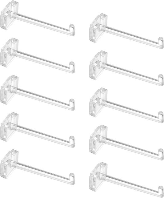 sourcing map Lot de 10 mini crochets transparents en acrylique de 5,7 cm pour étagère de supermarché, magasin de détail, organisation