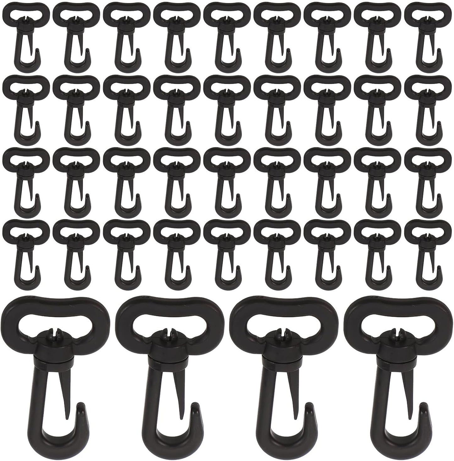 Ciieeo Crochet Rotatif Plastique 360° 5 Cm 100 Pcs Mousqueton Multifonction pour Filet de Chargement Voiture, Crochet à Suspendre Intérieur Cargaison, Accessoire Gain de Place Utilitaire