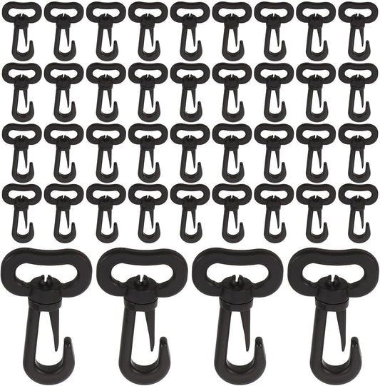 Ciieeo Crochet Rotatif Plastique 360° 5 Cm 100 Pcs Mousqueton Multifonction pour Filet de Chargement Voiture, Crochet à Suspendre Intérieur Cargaison, Accessoire Gain de Place Utilitaire