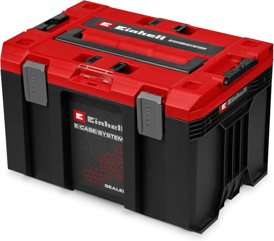 Einhell E-Case M SEALED (gamme E-Case, étanche à la poussière et aux projections d’eau, compatible avec les mallettes Half Size, 44 x 33 x 29 cm, charge max. 90 kg, poignée)