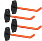 Relaxdays Support de pneus pour Mural, en Set de 4, pour pneus et Jantes jusqu'à 40 kg, en Acier, Orange - Noir