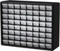 Akro-Mils 10164 64-Drawer Plastic Drawer Storage Cabinet for Garage Organization, Teacher Toolbox, Makeup Organizer, and More, 50,8 cm W x 16 cm D x 40,6 cm H, Black