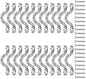 Lot 22 crochets en U acier inox avec vis - fixation mur/plafond