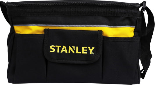 Stanley STST1-73615 Sac À Outils en Polyester - 32 x 21 x 24 cm - multi Poches - Poche Avant Refermable - Toile Très Résistante -Bandoulière Intégrée - Base Rigide avec Rainures Multicolore