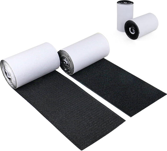 BOMEI PACK Rubans auto-agrippants Heavy Duty Hook Loop tape with adhesive, Rouleau de fixation à dos adhésif,ruban d'installation pour la maison, le bureau, le bricolage et l'artisanat (Noir 5cm*3m)