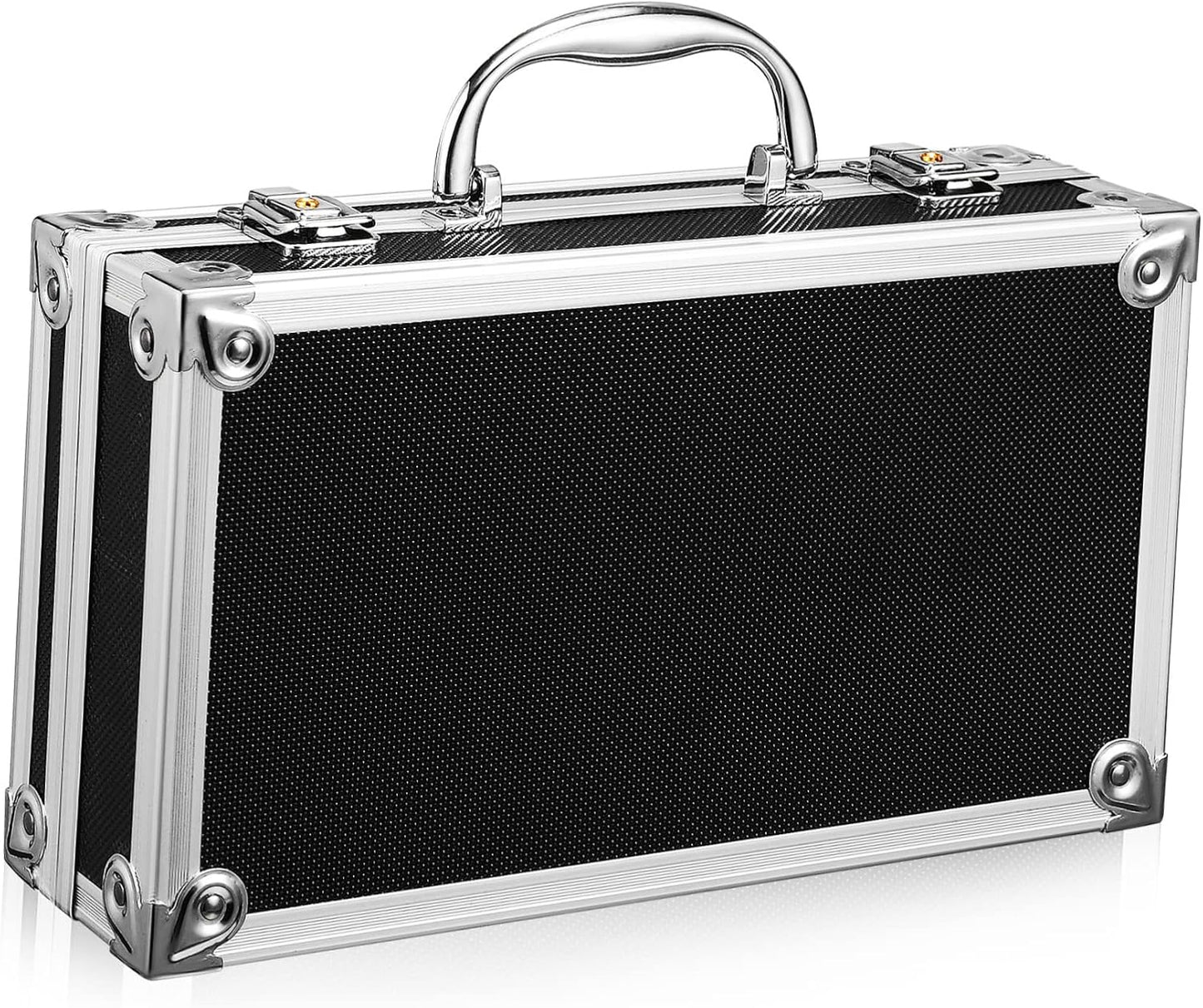 Gatuida Boîte à Outils Mallette de Rangement Robuste en Alliage D'aluminium Portable Noir avec Serrure pour Organisation et Transport Sécurisé
