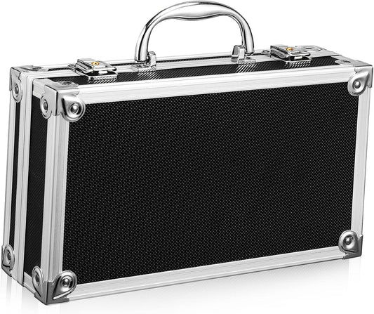 Gatuida Boîte à Outils Mallette de Rangement Robuste en Alliage D'aluminium Portable Noir avec Serrure pour Organisation et Transport Sécurisé