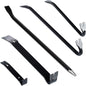 Lot 5 pieds-de-biche Relaxdays, levier hexagonal arrache-clou acier noir