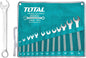 Total Tools - Sac avec 12 clés mixtes | Mesures de 6 à 24 mm | Clé fixe et clé coudée | Pour serrer ou desserrer les écrous et les vis à tête hexagonale | Fabriqué en Chrome Vanadium
